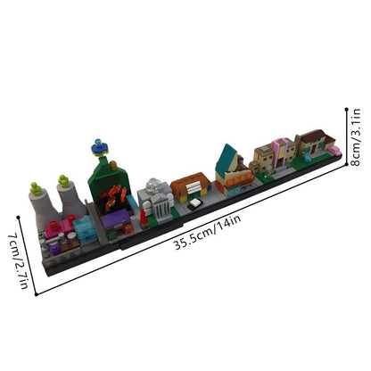 Animated Yellow Family Town Skyline Building Kit | LEGO-Compatible MOC - 1