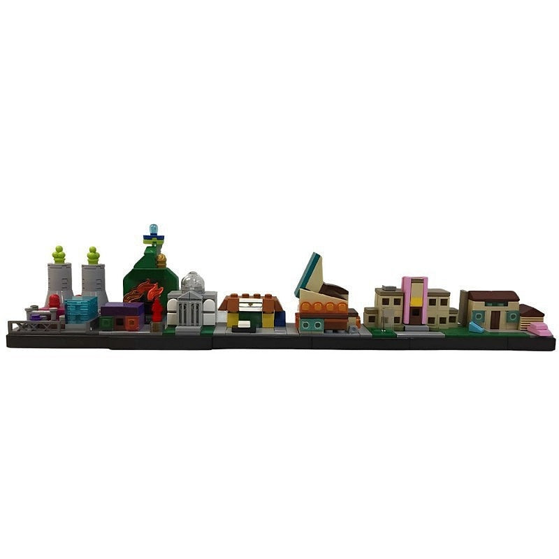 Animated Yellow Family Town Skyline MOC Street View Building Kit - 1