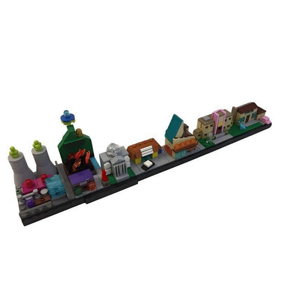 Animated Yellow Family Town Skyline MOC Street View Building Kit - 2