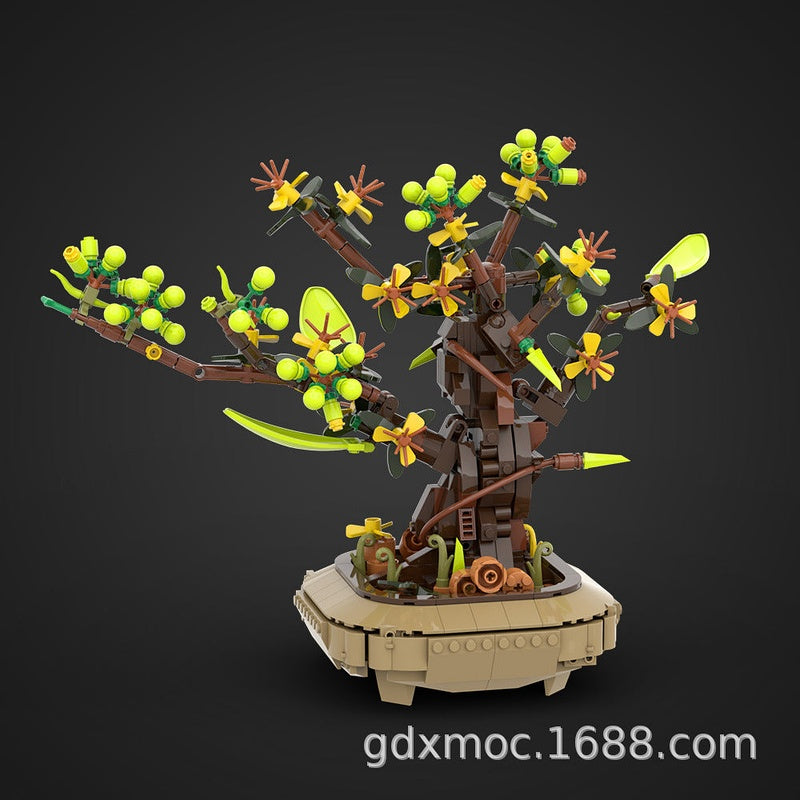 Apricot Bonsai MOC Building Kit | Miniature Tree Display Model - 3