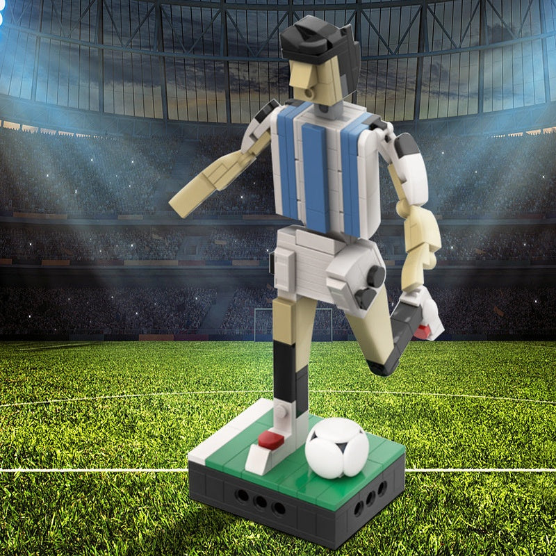 Argentina Soccer Player Character MOC Building Kit | Football Figure Model - 3