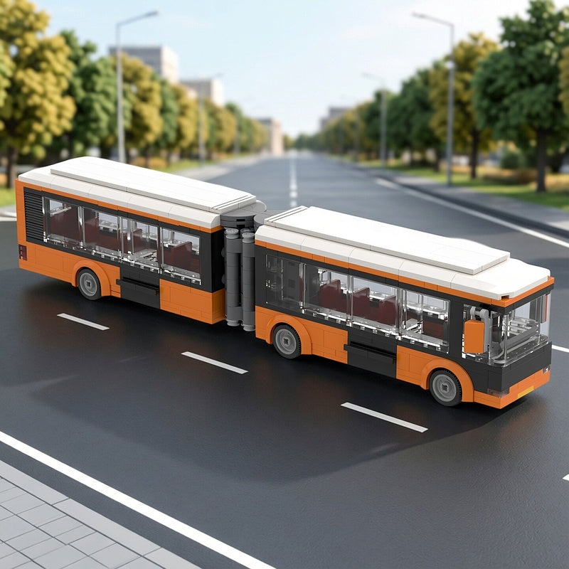 Articulated City Transit Bus MOC Vehicle Building Kit - 2