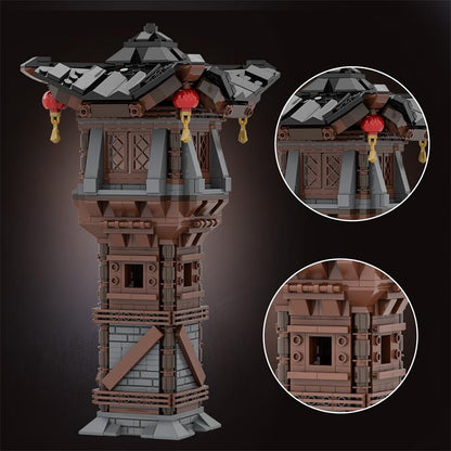 Asian Watchtower MOC Building Kit | Historic Fortress Architecture Model - 6