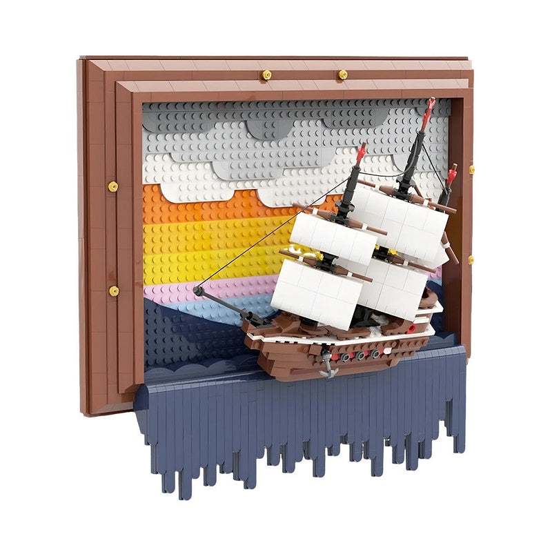 At World's Edge Painting MOC Building Kit | Artistic Landscape Display - 1