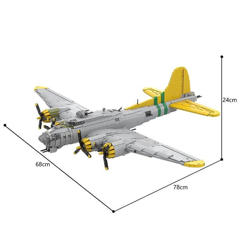 B-17 Flying Fortress Style MOC WWII Heavy Bomber Building Kit - 3