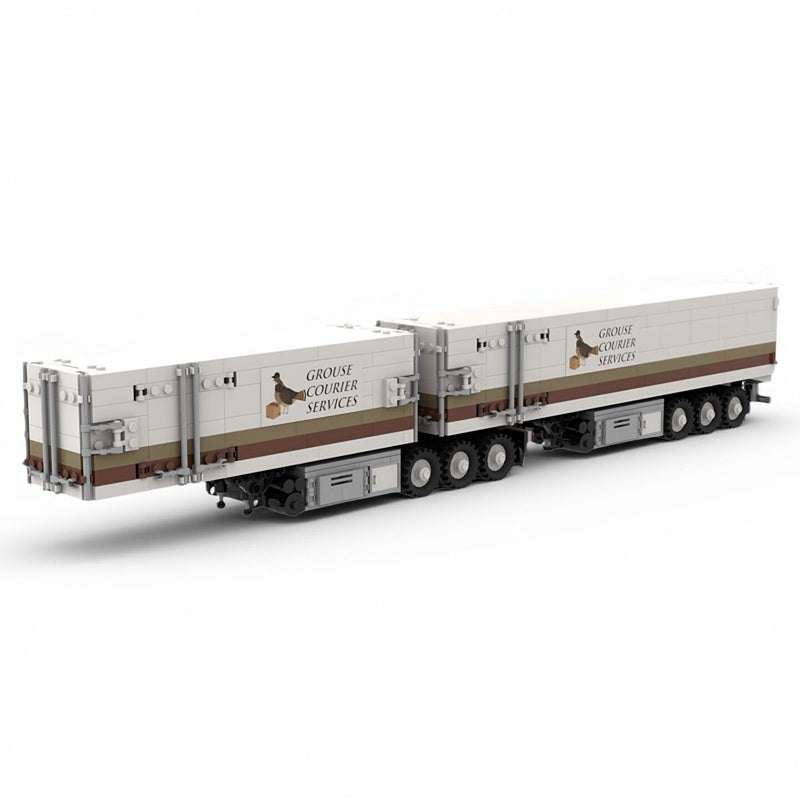 B-Double Dryvan Cargo Trailers MOC Building Kit - 1