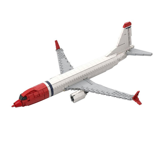 B737-800 Commercial Airliner MOC Building Kit | Red Nose Jet Model - 1