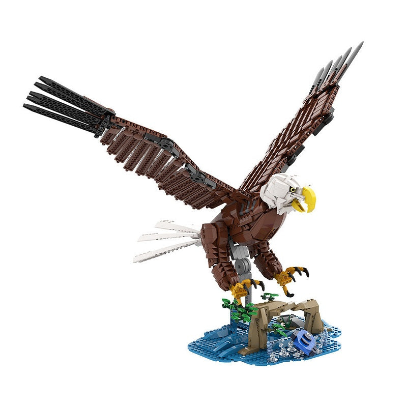 Bald Eagle MOC Building Kit | Majestic Bird of Prey Display Model - 10