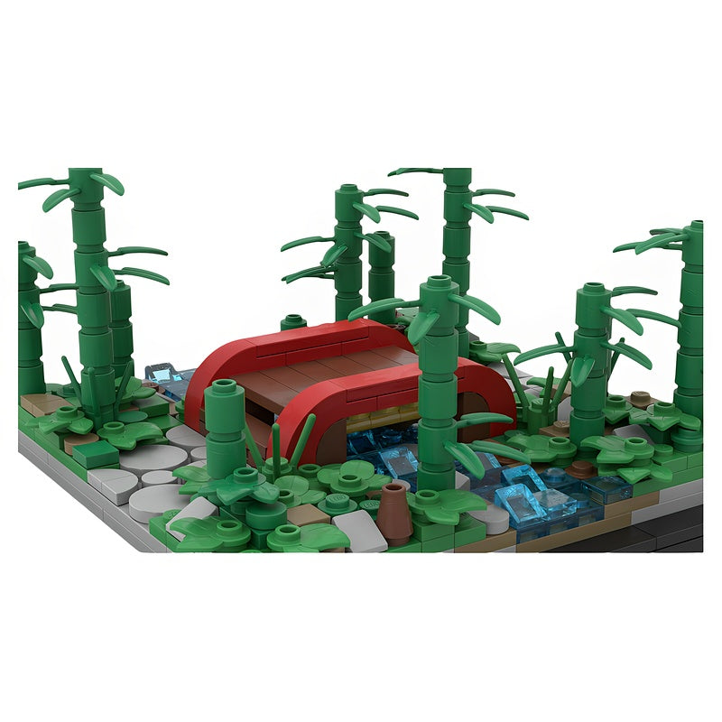 Bamboo Forest Zen Bridge Diorama MOC Building Kit - 2