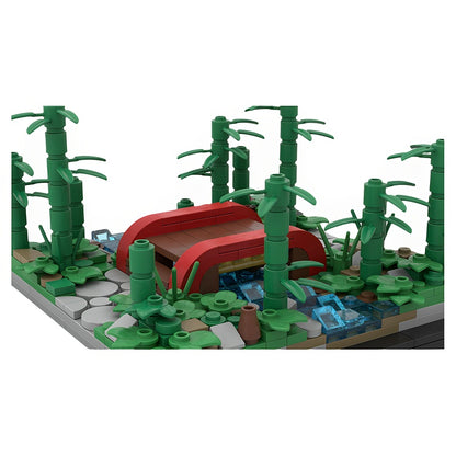 Bamboo Forest Zen Bridge Diorama MOC Building Kit - 2