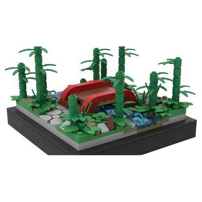 Bamboo Forest Zen Bridge Diorama MOC Building Kit - 3