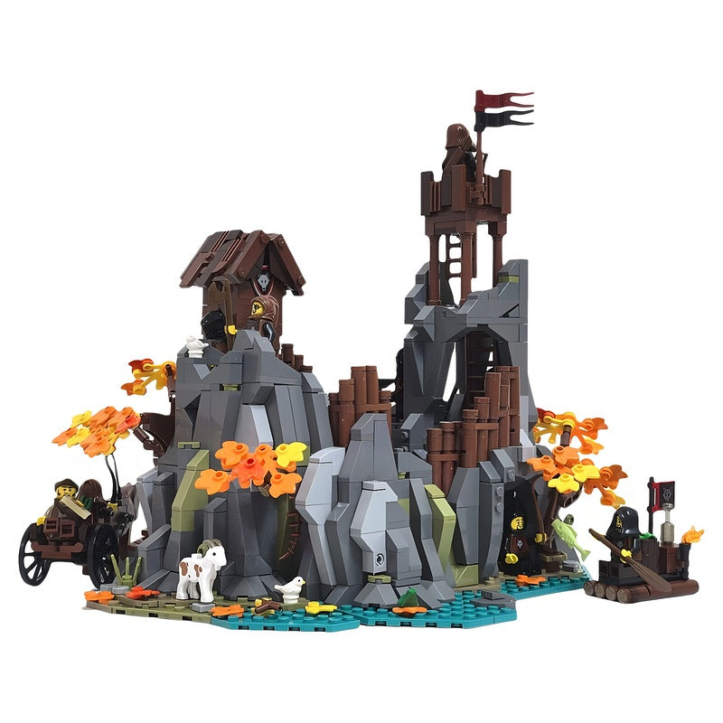 Bandit Mountain Stronghold MOC Fantasy Architecture Building Kit - 1