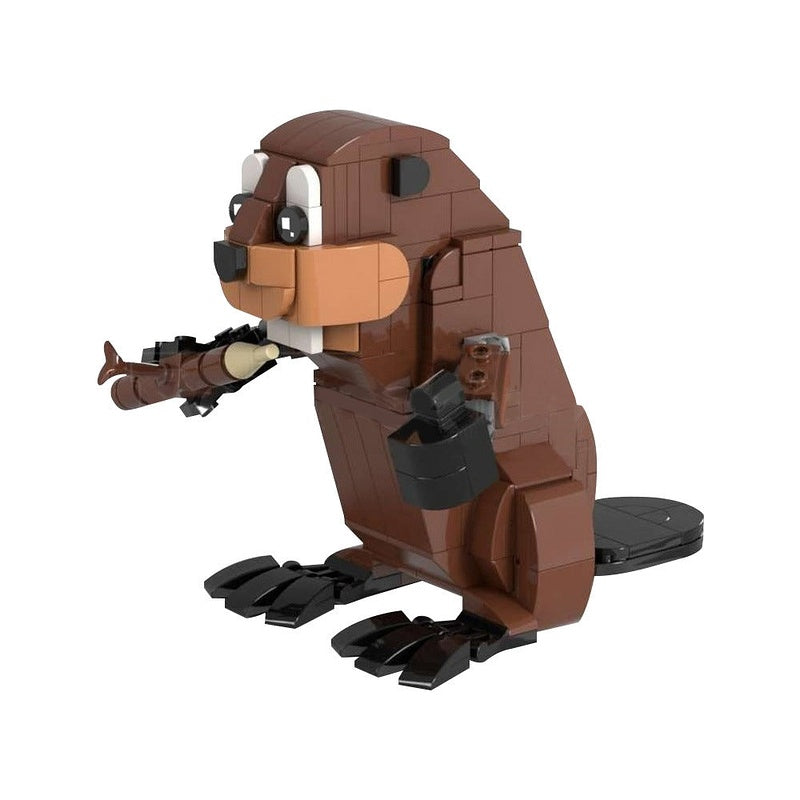 Beaver MOC Building Kit | Wildlife Animal Model River Creature Display Set - 1