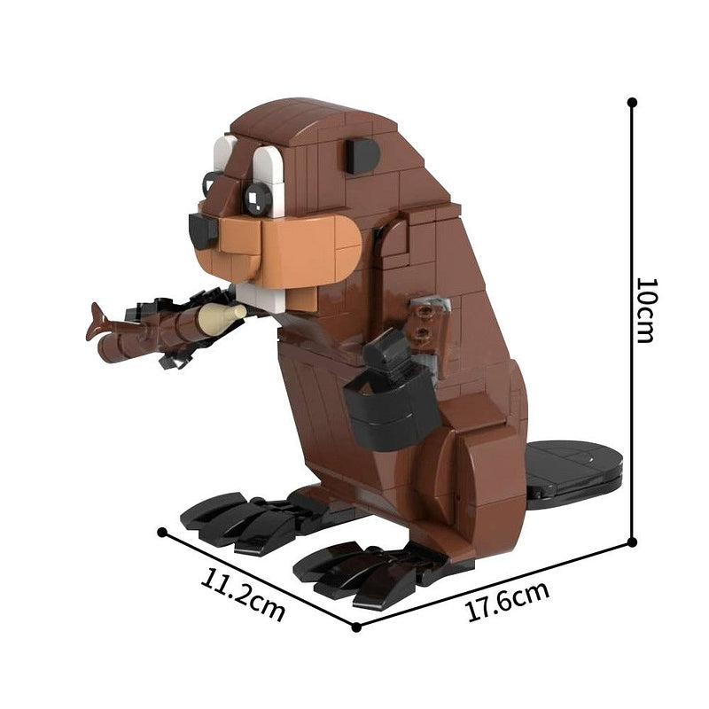 Beaver MOC Building Kit | Wildlife Animal Model River Creature Display Set - 5