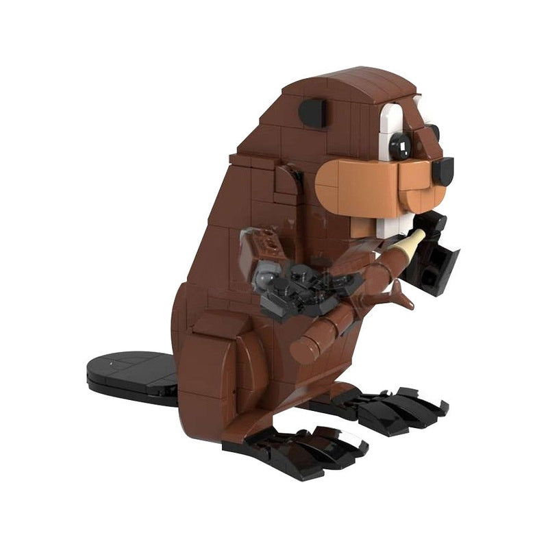 Beaver MOC Building Kit | Wildlife Animal Model River Creature Display Set - 6