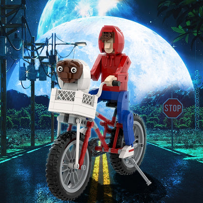 Bicycle Alien Encounter MOC Building Kit | Character Diorama - 1