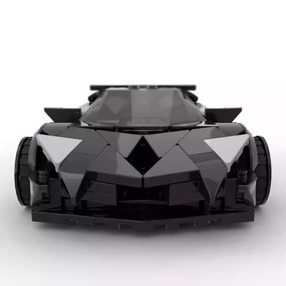 Black 1:25 Aerodynamic Supercar MOC Building Kit - 1