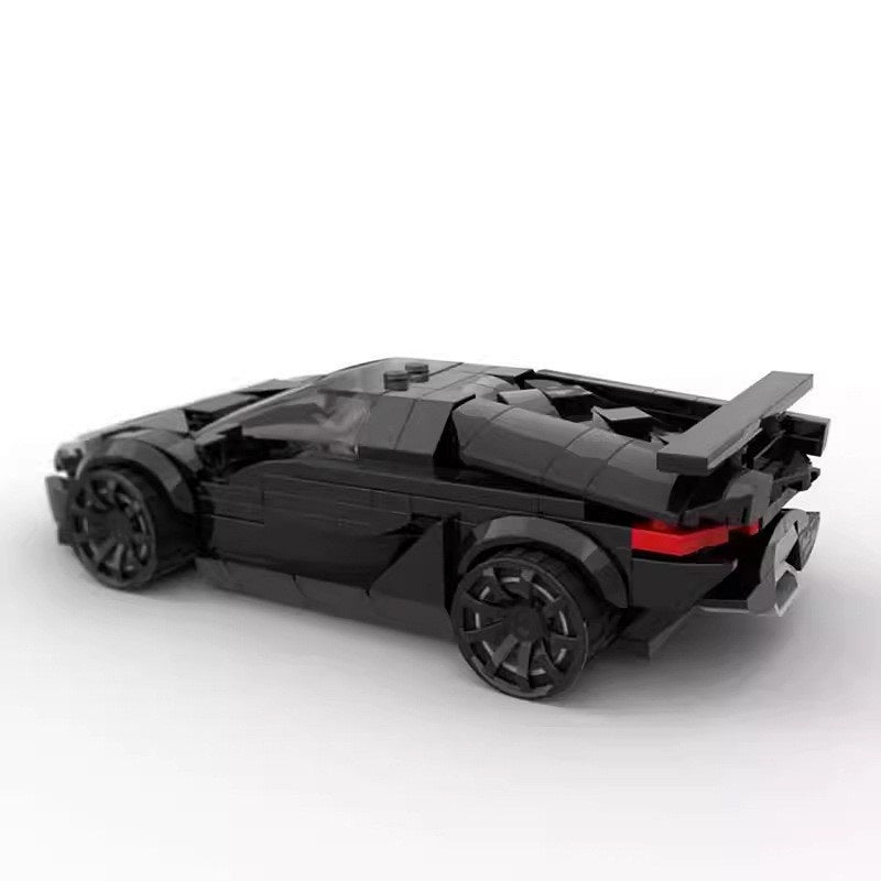 Black 1:25 Aerodynamic Supercar MOC Building Kit - 2
