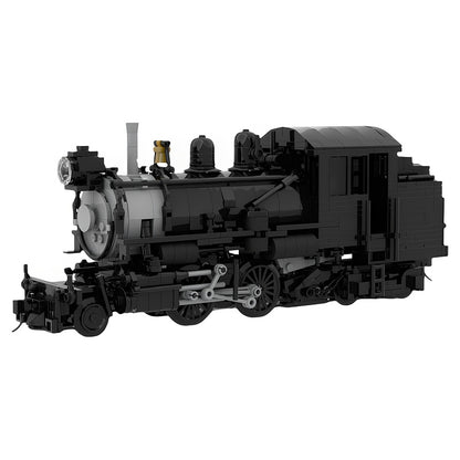 Black 2-4-4T Tank Steam Locomotive MOC Building Kit - 1