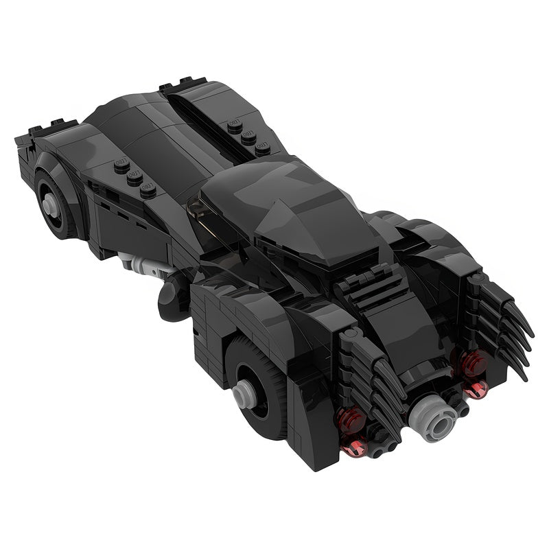 Black 8-Stud Wide Turbine-Nose Gothic Supercar MOC Building Kit - 2