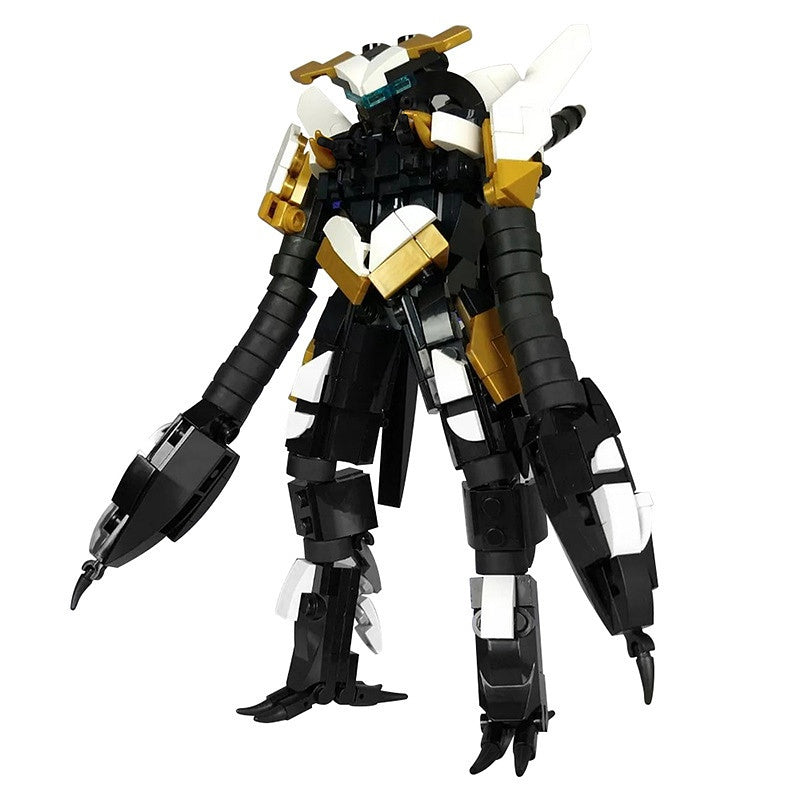 Black & Gold Claw-Arm Machine Robot MOC Building Kit - 1