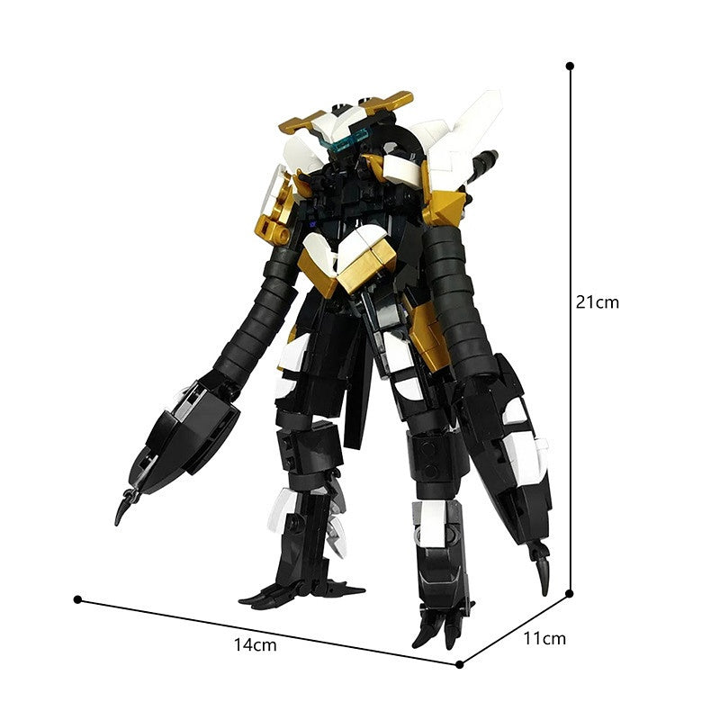Black & Gold Claw-Arm Machine Robot MOC Building Kit - 2