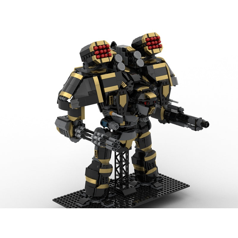 Black & Gold Grimdark Assault Mecha MOC Building Kit - 4