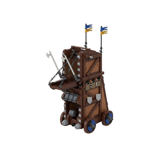 Black Falcon Siege Tower MOC Building Kit | Medieval Castle Architecture - 1