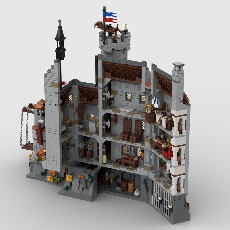 Black Knights Dragon Slayers Castle MOC Medieval Architecture Building Kit - 4