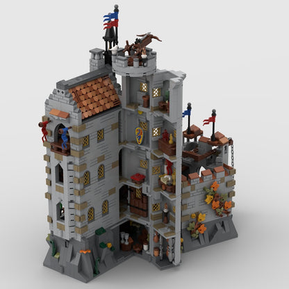 Black Knights Dragon Slayers Castle MOC Medieval Architecture Building Kit - 5