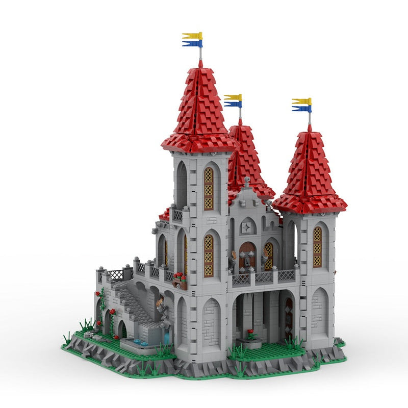 Black Knights Rose Castle MOC Building Kit | Fantasy Fortress Architecture - 3