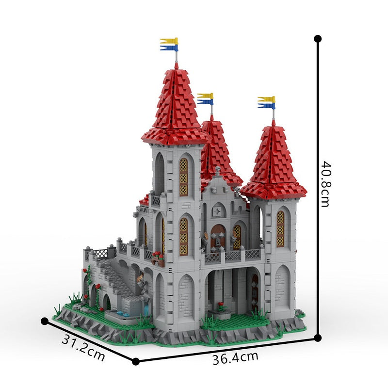 Black Knights Rose Castle MOC Building Kit | Fantasy Fortress Architecture - 4