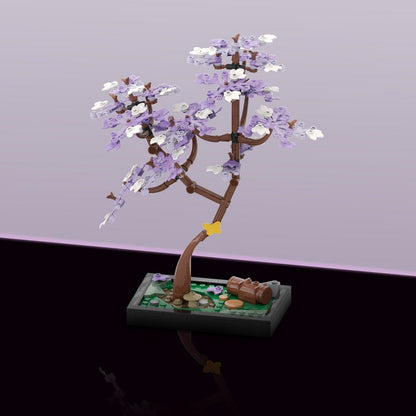 Blossomed Jacaranda Tree Diorama MOC Building Kit | Floral Display - 2