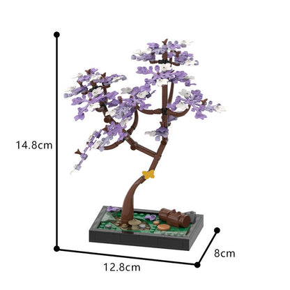 Blossomed Jacaranda Tree Diorama MOC Building Kit | Floral Display - 3