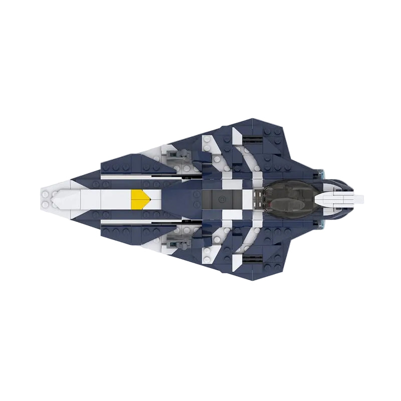 Blue & White Light Interceptor Starfighter MOC Building Kit - 2