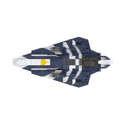 Blue & White Light Interceptor Starfighter MOC Building Kit - 2