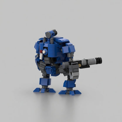 Blue Armored Gatling Assault Mech MOC Building Kit - 2