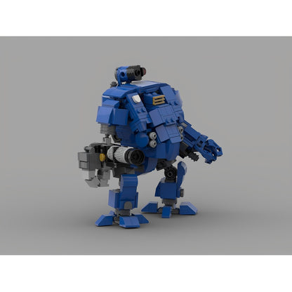 Blue Armored Gatling Assault Mech MOC Building Kit - 4