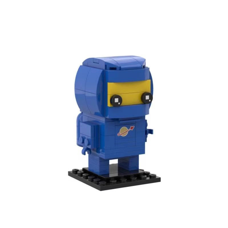 Blue Astronaut Brickheadz Building Kit | Classic Spaceman | LEGO-Compatible MOC - 1