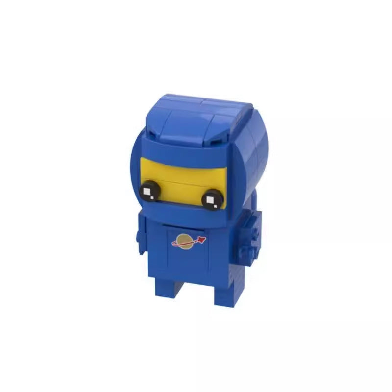 Blue Astronaut Brickheadz Building Kit | Classic Spaceman | LEGO-Compatible MOC - 2