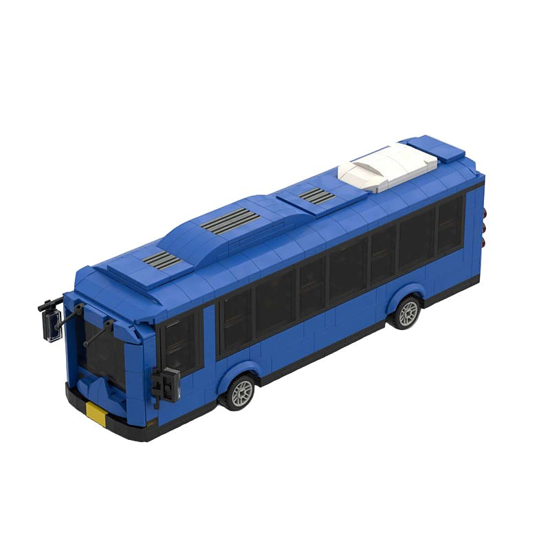 Blue Bus MOC Building Kit | Realistic City Vehicle Model - 1