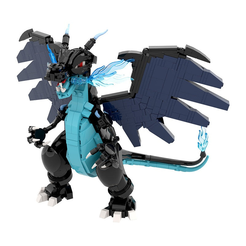 Blue Flame Dark Wing Dragon MOC Building Kit - 1
