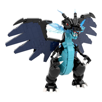 Blue Flame Dark Wing Dragon MOC Building Kit - 6