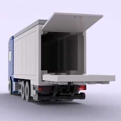 Blue Jumbo Cargo Truck & Box Trailer MOC Building Kit - 4