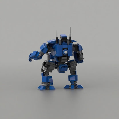 Blue Open-Cockpit Heavy Gun Tactical Mech MOC Building Kit - 4