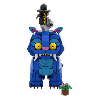 Blue Striped Tiger & Bird MOC Building Kit | Fantasy Creature Duo - 6