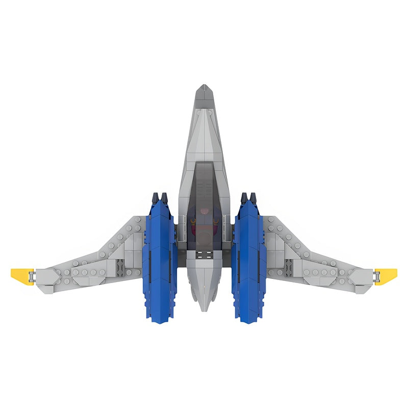 Blue Twin-Fin Space Starfighter MOC Building Kit - 3