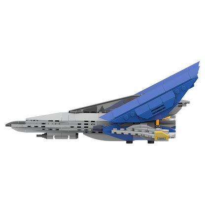 Blue Twin-Fin Space Starfighter MOC Building Kit - 4