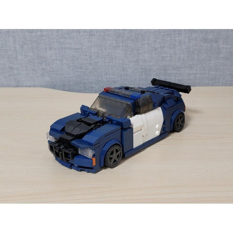Blue & White Police-Car Robot MOC Building Kit | Dual-Mode Model - 4
