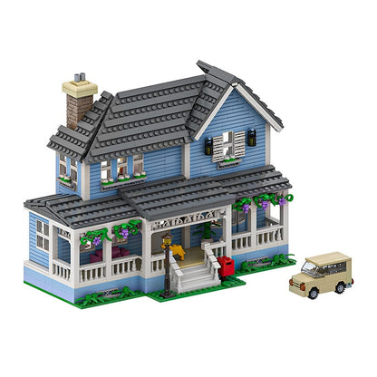 Blue Wraparound Porch House MOC Building Kit - 5
